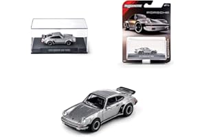 Majorette Collection 1975 Porsche 930 Turbo, Coche de Metal Gris Metalizado, Escala 1:64, Ruedas de Goma, Faros Transparentes, Expositor con Tornillo, Especial coleccionista, 14 años (8505001003)