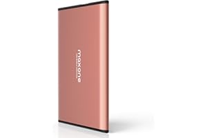 MAXONE Disco Duro Externo Portátil 160GB - 2.5" USB 3.0 Ultrafino Diseño Metálico HDD para Mac, PC, Laptop, Ordenador, Smart TV, Chromebook - Rose Pink