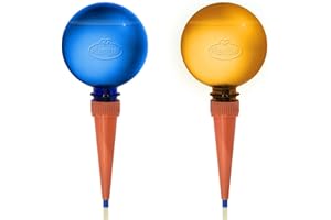 Plantpal Plant Watering Globes – Automatic Self Watering System for Plants Indoor & Outdoor, Plant Watering Devices, 2-Pack Blue and Orange – Intelligent Moisture Sensor, Effortless Hydration
