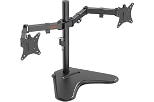 VonHaus Dual Monitor Stand for 13-32" Screens, Twin Monitor Desk Mount, Height Adjustable, Easy Assemble Stand with Full Tilt, Rotation & Swivel Arms, VESA: 75x75 & 100x100mm