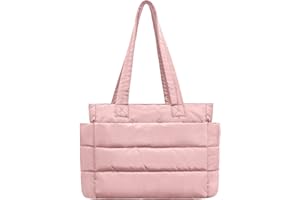 charlore Damen Handtasche Quilted Puffy Tote Bag，Leichter Schultertasche Mit Laptop-Polsterfach, 20L Wasserdichte Einkaufstasche, Geeignet Für Arbeit Reisen Einkaufen & Fitness.