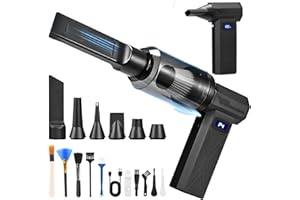 Trsaow Electric Air Duster,2-in-1 Blower and Vacuum Cleaner 150000RPM Super Power 4-Gear Adjustable Cordless Air Mini Cordless Blower with LED Light for Computer Keyboard House Outdoor and Car