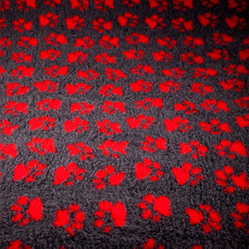 Vet-Bed-Pro-Charcoal-with-Red-Paws-Non-Slip-Rubber-Backing-152-x-1m-60x40in