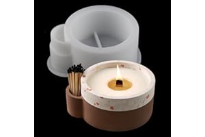 EPODA Casting Moulds Silicone Candle Holder, Silicone Mould Candle Holder Round, Large Silicone Moulds for Concrete Plaster DIY Candles