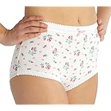 armona Ladies Plus Size Briefs Floral 12-14 White