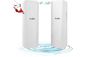 KuWFi Punto de Acceso Repetidor WiFi Exterior, Puente inalámbrico Punto a Punto al Aire Libre de 900 Mbps, Admite una extensión WiFi de Largo Alcance de 2-3 km con Puerto Rj45 Gigabit