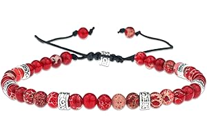 JUZICHEN Damska bransoletka z kamienia naturalnego, Boho Bransoletka z kolorowym kamieniem dla kobiet, bransoletka z koralików do jogi, 16-24 cm bransoletka surfingowa dla kobiet, biżuteria prezent