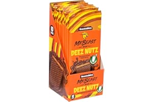 Feastables MrBeast Chocolate Bars/Barras de chocolate (10 x 60 g) - El regalo de chocolate para la verdadera bestia (Deez Nutz/Peanut Butter)