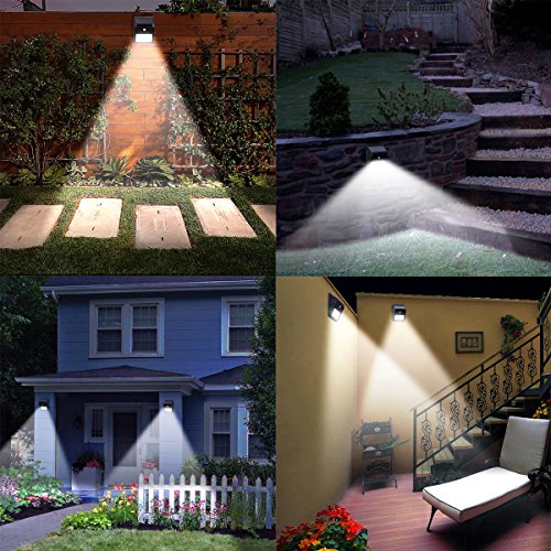 16 LED Solarleuchten mit Bewegungsmelder, E-Tro Wasserdicht Solar Licht Solar Wandleuchte, Super Hell Solar Außenleuchte Bewegungssensor Solarlampe Auto On / Dim / Off für Außenbeleuchtung - 6
