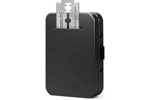 ZOMCHI Razor Blade Bank for Used Double Edge Safety Razor Blades, Compact Disposal Container for Safe Storage and Travel (Matte Black)