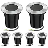 ledscom.de 6 x BOLI Outdoor recessed floor lamp, IP67, stainless steel, round, 108 mm &Oslash;, 1x GU10 max. 15W
