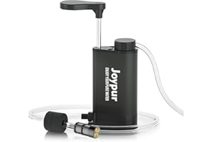 Joypur Filtre à eau Survie en plein air - Filtre à eau potable en métal avec une capacité de filtration de 6000 L Purificateur d'eau portable pour le camping la randonnée l'urgence etc. (Noir)