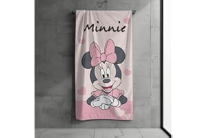 MTOnlinehandel Toalla de baño infantil, 70 x 140 cm, 100% algodón, toalla suave y absorbente, toalla de playa para niños y niñas (Minnie)