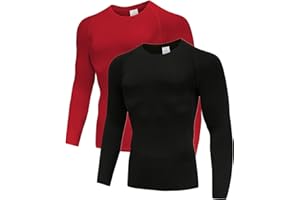 HOLURE Herren Kompressionsshirt Kurzarm/Langarm Sport T-Shirt, Classics Langarm Rundhalsausschnitt Grundschicht Tops für Männer