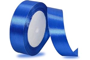 IMSOLDECOR Satinbands Blau 25mm Breit, 23 Meters Geschenkband Schleifenband für Geschenkverpackungen, DIY-Basteleien, Blumensträuße, Nähprojekte, Schleifenherstellung, Geburtstags- und Hochzeitsdekorationen