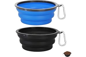 HCYANGZHANG Faltbarer Hundenapf,2Pcs Hundenapf Faltbar aus Silikon für Hunde und Katzen Fütterung, Faltbare Schüssel für Reise & Transport für Hunde,Trinknapf Futternapf für Haustiere