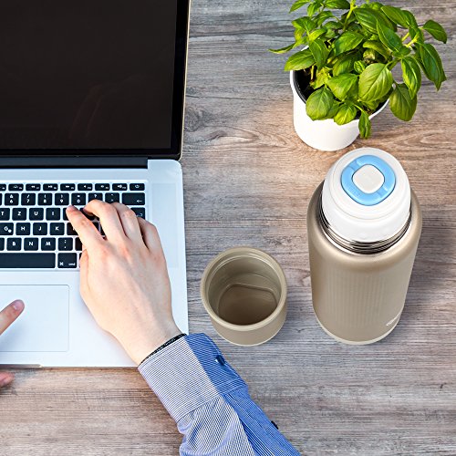 Beileer Edelstahl Thermobecher Kaffee Tee 450ml (Gold) - 6