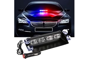VOAKZEF Red Blue LED Emergency Strobe Light,Interior Windshield Safety Warning Police Lights w/Suction Cups,Dash Emergency Flashing Light,for Car,Police Law Enforcement,Firefighter Vehicle