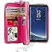 Produktbild HARRMS Samsung Galaxy S8 Plus 6.2" Leder Hülle Flip Case Handytasche und Brieftasche mit Standfunktion Kredit Karten Fach mit Unsichtbarem Magnet, Pink