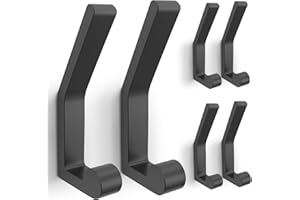 YIKANWEN Garderobenhaken, 6 Stück Kleiderhaken Aluminiumlegierung zum Bohren,Platzsparende