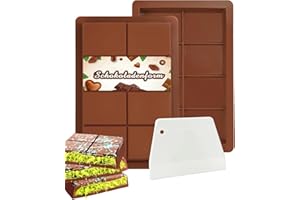 MRUN BONE Schokoladenform Silikon Tief 2 Stück, Dubai Schokoladen Form Mit 1 Schaber, Silikonform Schokoladentafel Tief Schokolade Form für Schokolade Praline Süßigkeiten