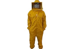 URBANSBEE Traje de Apicultor de algodón profesional - Traje de Apicultura para hombre y mujer con Cuadrado Sombrero y Velo para la protección facial del apicultor