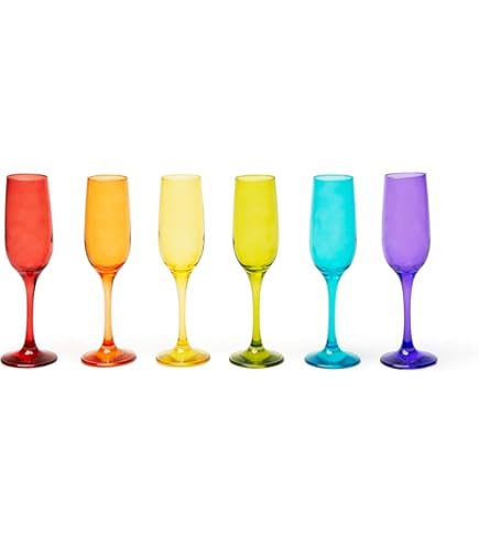 Set De 6 Verres à Eau, Classiques, Rouges, Colorés, Imprimés En Verre Fabriques En Italie Capacite 25 Ml