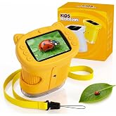 OAEBLLE Microscope for Children, Children's Digital Microscope 4K IPS Screen 2.4" Zoom 1000X, Portable Magnifier 8 LED and Vi