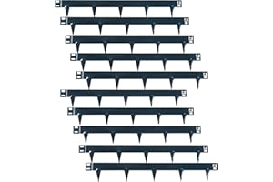 UNIGARDIA Borduras Jardín Flexible con Piquetas 10 m - Bordura Metálica de 15 cm de Altura - Fácil de Instalar - Separador Jardín Exterior con Guantes Incluidos - Acero Color Antracita