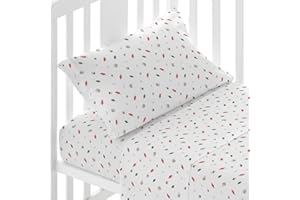 TRAMAS+ Set di Lenzuola per Culla e Miniculla, Lenzuola 100% Cotone Super Morbido per Bebè, Tessili per Cameretta 3 Pezzi con Disegni Allegri - 60x120cm, Janice