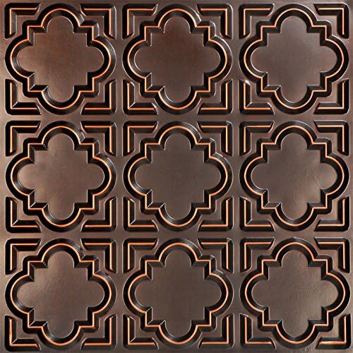 Casablanca-Faux Tin Ceiling Tile - Antique Copper 25-Pack