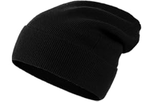 Lallier Unisex 100% Pure Cashmere Beanie, Ribbed Cuffed Hat Warm Soft with Gift Box for Women and Men