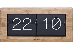 Karlsson Clock, Steel frame, glass, Bamboo, 37 x 17,5 x 9 cm