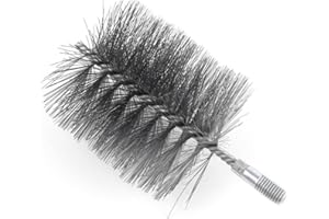 CARPANGO 4inch Chimney Brush Cleaning Brush Round Steel Wire Fireplace Flue Pipe Rust(2Pcs)