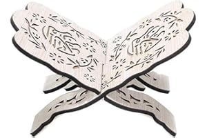 NanXi Support à Livre en Bois Coran Musulman Allah Ramadan Islamique Cadeau Serre-Livres de décoration en Bois Amovible Livre à la Main,Blanc,20 * 29cm