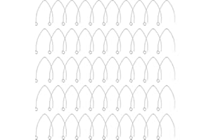 UNICRAFTALE 50 pz 304 Ganci per Orecchini in Acciaio Inossidabile 0.7mm Pin Filo Orecchio con Anello Tono Argento Orecchini alla Ricerca di Orecchini Fare Gioielli 31x20x0.8mm, Hole 2.3 mm