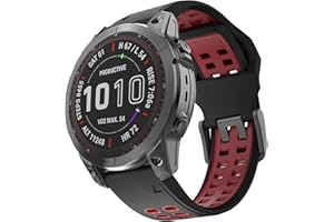 ISABAKE 22 mm Bracelets de Remplacement pour Fenix 7/Fenix 5 Plus/Fenix 5/Fenix 6/Fenix 6 Pro/Epix/Forerunner 935/945/Approach S60/Quatix 5, Bracelet Sport en Silicone Bicolore de 22mm,Hommes/Femmes