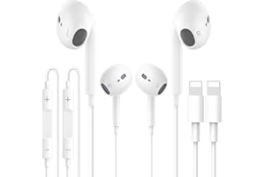 WETSKY 2 Pack iPhone Headphones with Cable [MFi Certified] In-Ear Headphones with Microphone and Volume Control, Earphones Lightning Connector Compatible with iPhone 14 Pro Max Plus/13/12/SE/11/XS Max/XS/8/7