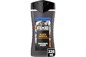 AXE - Gel Douche - Collection Prestige - Black Vanilla - 12h de fraîcheur - Parfum frais et gourmand de vanille, orange et bois de santal - Agents hydratants 100% d’origine végétale - 225ml