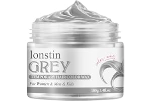 ‎LONSTIN Temporäre Haarfarbe Auswaschbar, Temporäre Haarwachs Farbe Haarfarbe Wachs Natürliche Frisur Pomade Für Männer Frauen Party Cosplay Halloween Christmas (grey, grey)