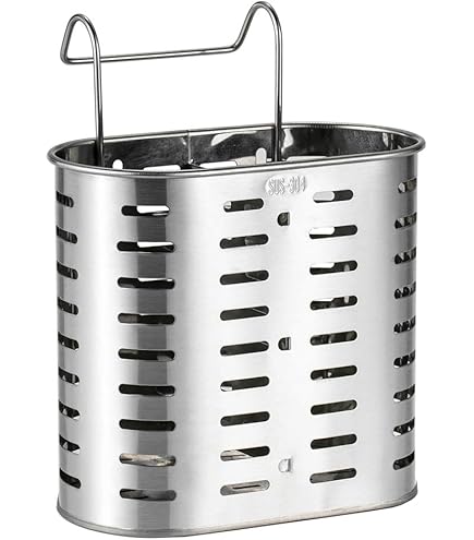 Scolaposate In Acciaio Inox Con 2 Scomparti - Organizzatore Per Posate E Spugne Da Cucina