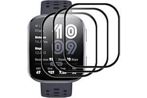 IQShield Screen Protector for Amazfit Bip 6 46mm, 3 Pack Ultra Clear Tempered Glass, Protective Film for Bip 6 46mm, Bubble-Free, 3D Full Coverage, Touch Sensitive