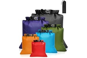 MOXTOYU Dry Bags Waterproof Set 6 Pack, Lightweight Large Capacity in 8L 5L 3.5L 3L 2.5L 1.5L Organizer Storage for Camping Outdoor Hiking Fishing Cycling Sack (DNAT-drybag-6pcs)