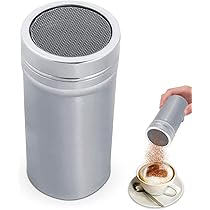 Acheter Saupoudreuse à Chocolat En Acier Inoxydable, Sucre Glace, Sel, Cacao, Farine, Café, Tamis, Couvercle