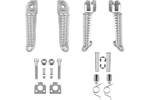 XMT-MOTOR Reposapiés Delanteros y Traseros de Moto Compatible con Yamaha YZF R6 2003-2012 YZF R1 2002-2019 (Plateado)