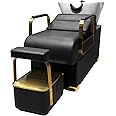 MEISHIDA Lie Flat Hair Washing Chair Salon Shampoo Chair Backwash Head Wash Chair Ceramic Shampoo Bowl Sink Unit Station Spa Salon Equipment