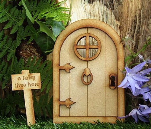 Fairy Castle Fairy Door. Three-Dimensional Self-Assembly Wooden Fairy Door Craft Kit with Door Knocker, Handle and Fairy Sign