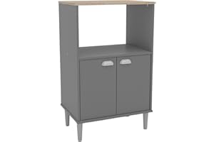 Miroytengo Mueble Auxiliar Cocina Microondas Color Gris con Tapa Roble 58x95 CM