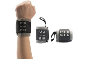 PICSIL Polsiere per Cross Training, Supporto del Polso con Presa Pollice, Realizzate in Nylon Elastico, Ideali per Body Building, Box, Calistenia, Palestra, Prevengono Tendiniti, Unisex