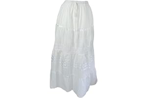Kiran Fashion Cotton Maxi Skirt Summer Boho Festival Lined One Size Fits 10 12 14 16 18 20